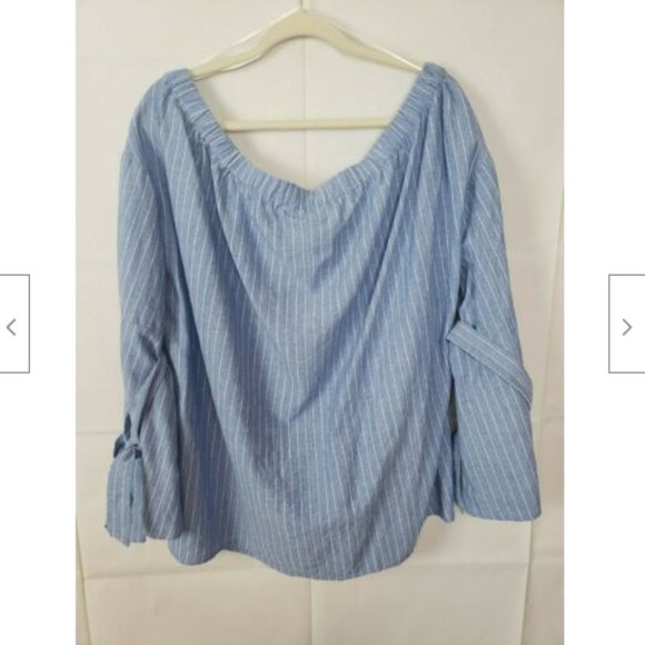Womens Off The Shoulder Striped Size 20 Top - Picture 5 of 6
